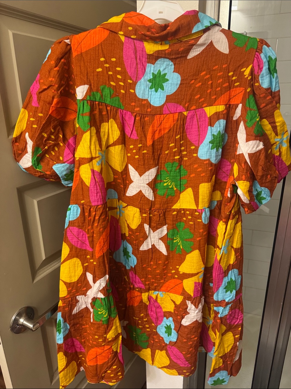 TALULAH Pink and Orange Floral Button-Front Dress - Picture 3 of 3